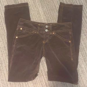 •Billy Blues Brown Corduroy Pants W/ Yellow/Orangish Stitching!•